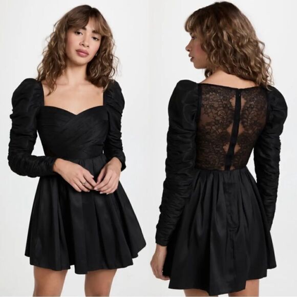 Self-Portrait Dresses & Skirts - Self Portrait Black Taffeta Mini Dress